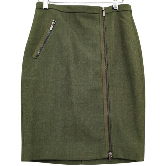 J.CREW Dresses & Skirts - J Crew Skirt 2 Petite Olive Green Wool Academia Lined Preppy Old Money Office